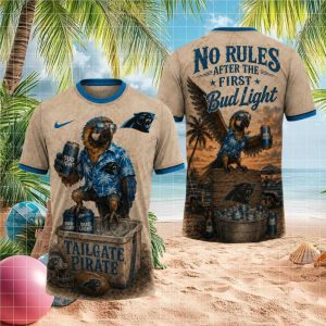 Carolina Panthers Tailgate Pirate T Shirt Bud Light No Rules Tropical Fan Apparel