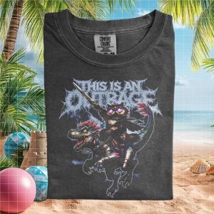 Cat Knight Riding Dinosaur Fantasy Dungeon Gaming Graphic T Shirt