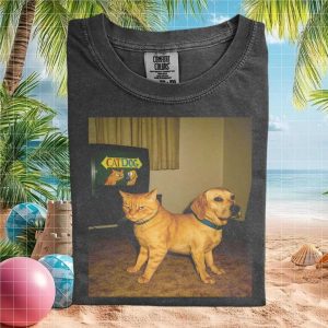 CatDog Retro Cartoon Funny Two Headed Pet Animal Graphic T Shirt
