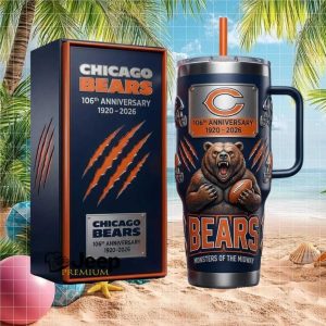Chicago Bears 106th Anniversary 1920 2026 Monsters of the Midway Football Gifts for Men Stainless Steel Insulated Tumbler