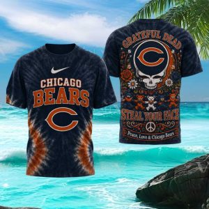Chicago Bears Grateful Dead Steal Your Face Tie Dye T Shirt