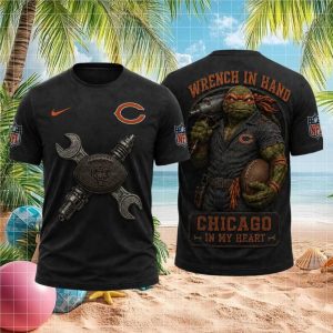 Chicago Bears Mechanic Ninja Turtle T Shirt Windy City Football Fan Apparel