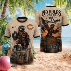 Chicago Bears Tailgate Pirate Parrot Bud Light 3D T Shirt