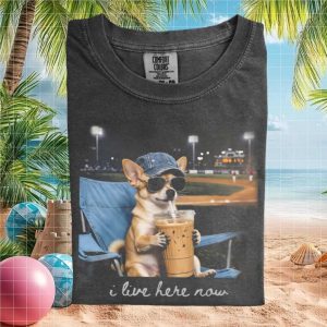 Chihuahua Baseball Stadium I Live Here Now Coffee T Shirt