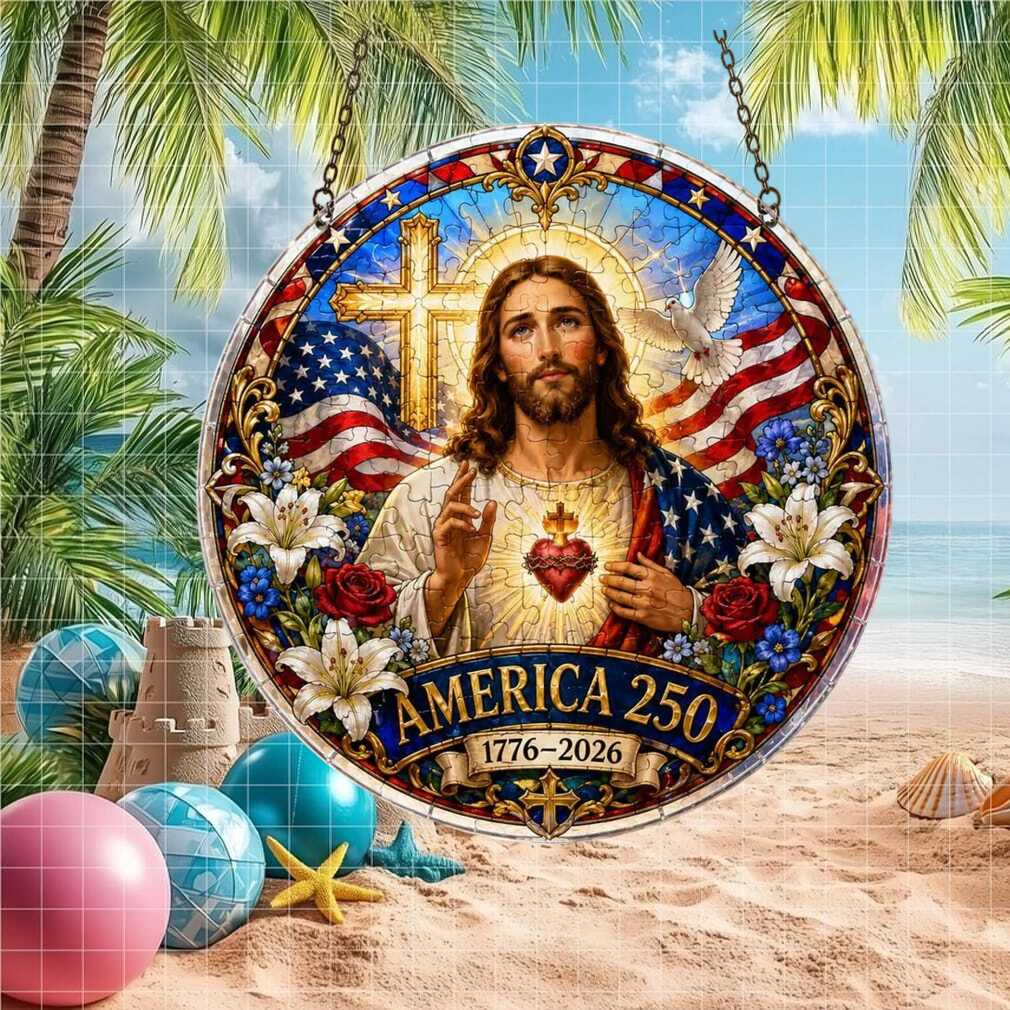 Christian America 250 Years of Freedom Jesus Christ Patriotic Heritage Ornament Christian America 250 Years of Freedom Jesus Christ Patriotic Heritage Ornament