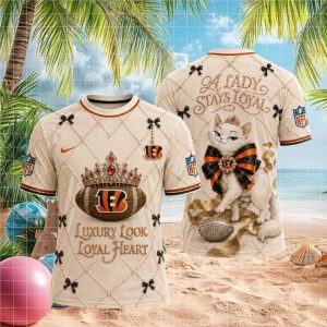 Cincinnati Bengals Luxury Pearl Tiara Cat Loyal Heart Shirt