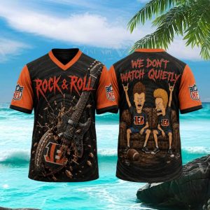 Cincinnati Bengals Rock And Roll Graphic Football T Shirt