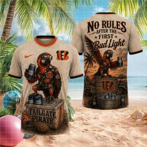 Cincinnati Bengals Tailgate Pirate T Shirt No Rules Bud Light Tropical Fan T Shirt