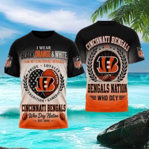 Cincinnati Bengals Who Dey Nation Black Orange White Fan T Shirt