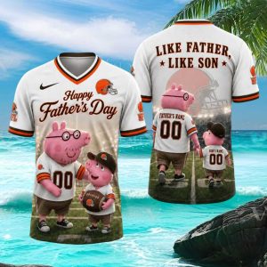 Cleveland Browns Custom Like Father Like Son Piglet Football Fan T Shirt