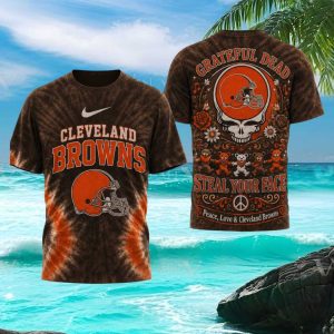 Cleveland Browns Grateful Dead Steal Your Face Tie Dye T Shirt
