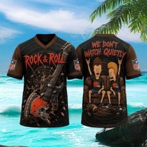 Cleveland Browns Rock And Roll Cartoon Couch Fans V Neck T Shirt