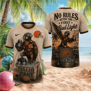 Cleveland Browns Tailgate Pirate T Shirt Bud Light Parrot Football Gear