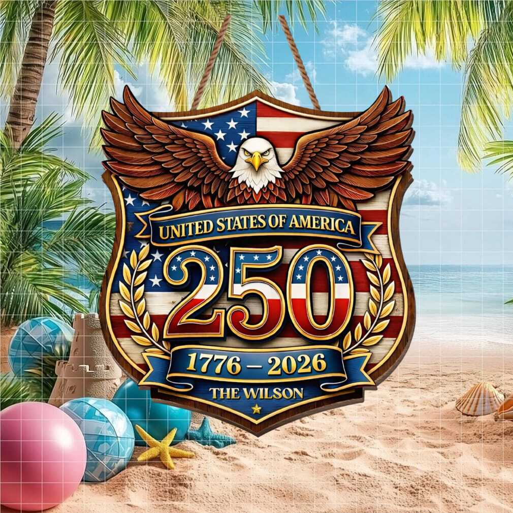 Custom Family Name US 250th Anniversary Shield Acrylicen Ornament Custom Family Name US 250th Anniversary Shield Acrylicen Ornament