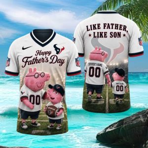 Custom Houston Texans Like Father Like Son NFL Father's Day T Shirt