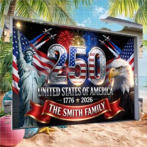 Custom Smith Family USA 250th Anniversary Ornament 1776 2026