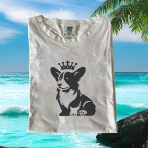 Cute Corgi Wearing A Royal Crown Minimalist Graphic T Shirt
