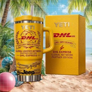 DHL Express Global Logistics Network Excellence Partner Edition Yellow Gift Stainless Steel Insulated Tumbler