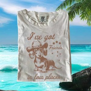 Dachshund Cowboy I've Got Friends In Low Places Dog T Shirt