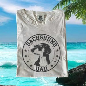 Dachshund Dad Dog Owner Funny Vintage Sunglasses Graphic T Shirt