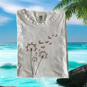 Dachshund Dandelion Flower Funny Dog Breed Nature Art T Shirt