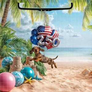 Dachshund Dog USA 250th Anniversary Car Hanging Ornament Gift