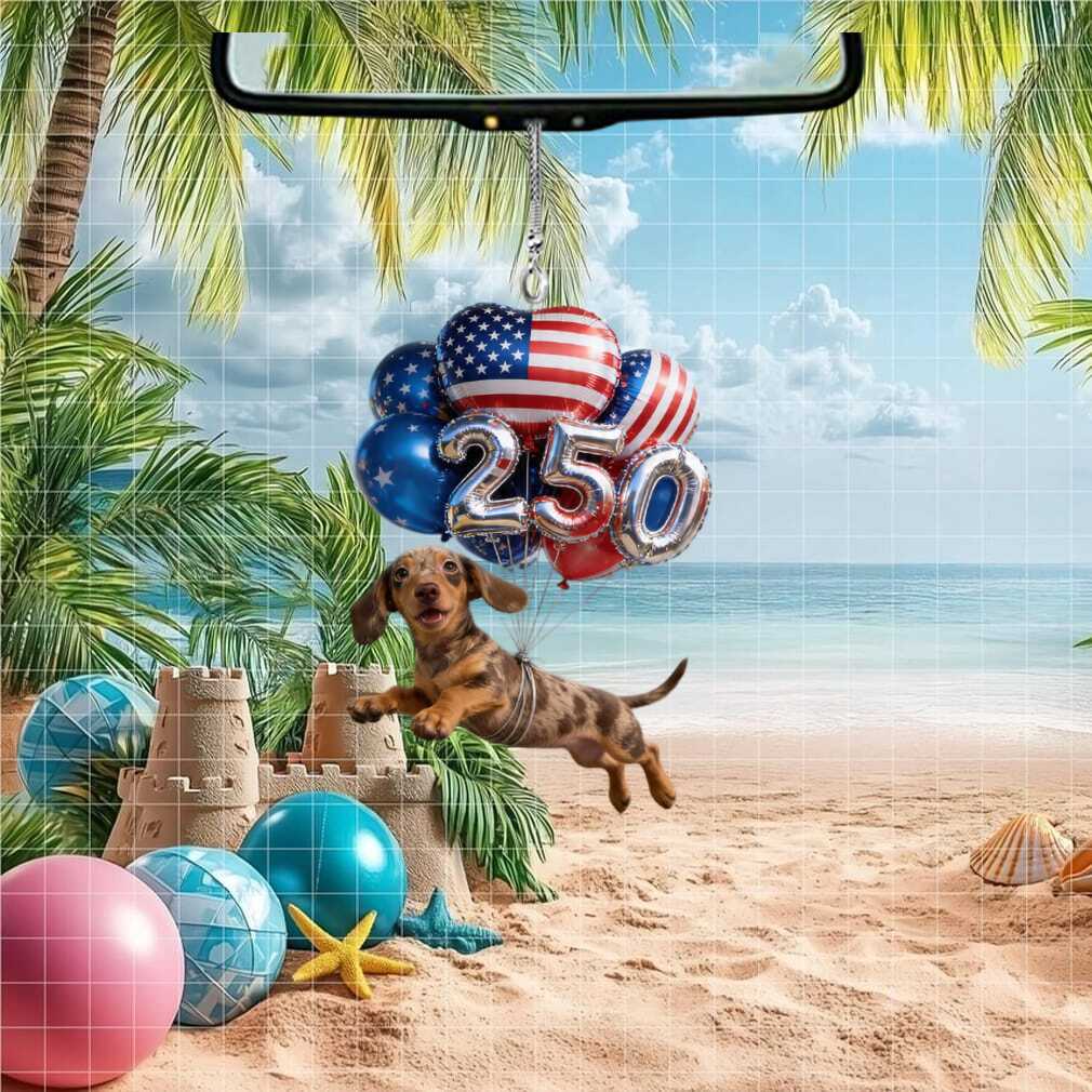 Dachshund Dog USA 250th Anniversary Car Hanging Ornament Gift Dachshund Dog USA 250th Anniversary Car Hanging Ornament Gift