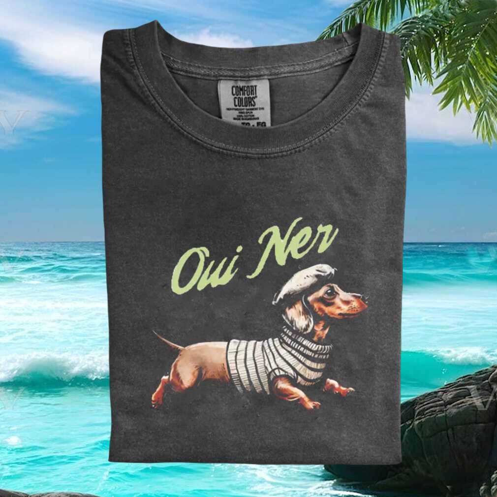 Dachshund French Artist Oui Ner Beret Dog Graphic T Shirt Dachshund French Artist Oui Ner Beret Dog Graphic T Shirt