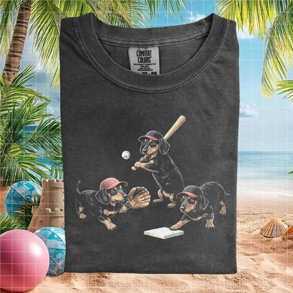 Dachshund Wiener Dog Baseball Players Graphics T Shirt Dachshund Wiener Dog Baseball Players Graphics T Shirt