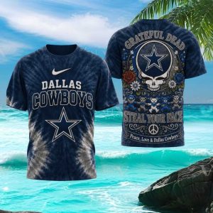 Dallas Cowboys Grateful Dead Steal Your Face Tie Dye T Shirt