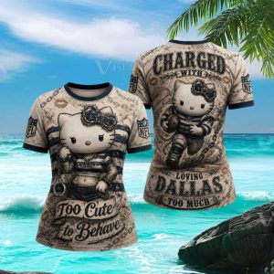 Dallas Cowboys Hello Kitty Graphic T Shirt Too Cute To Behave Cowboys Fan T Shirt