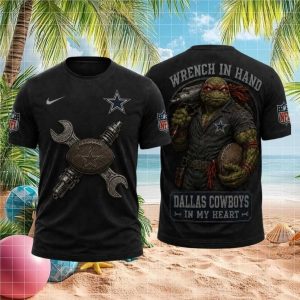 Dallas Cowboys Mechanic Ninja Turtle T Shirt Wrench In Hand Football Fan Gear