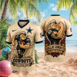 Dallas Cowboys Popeye Graphic Muscle Retro NFL Fan T Shirt