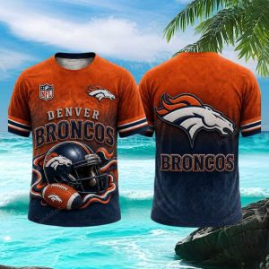 Denver Broncos Classic Team Helmet Orange Gridiron Fan T Shirt