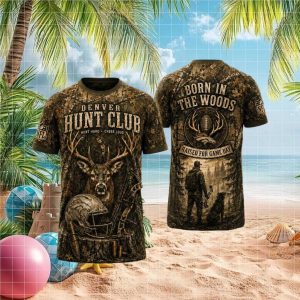 Denver Broncos Hunt Club Deer Hunting Camo Apparel Men Fans Outdoors Sport T Shirt