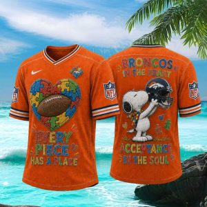 Denver Broncos Snoopy Autism Awareness Football T Shirt (1)