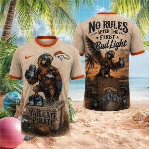 Denver Broncos Tailgate Pirate Parrot Bud Light 3D T Shirt