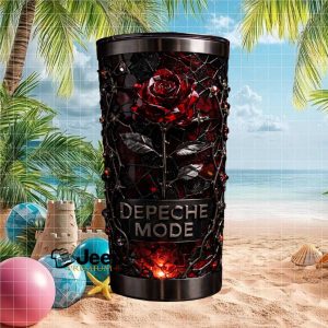 Depeche Mode Memento Mori Rose Stained Glass Aesthetic Vintage Band Stainless Steel Insulated Tumbler