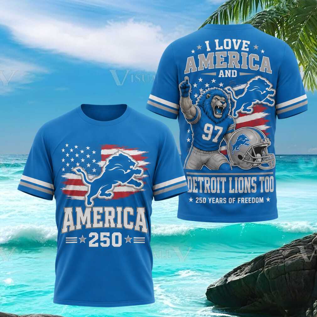 Detroit Lions America 250 Years Of Freedom Football T Shirt Detroit Lions America 250 Years Of Freedom Football T Shirt
