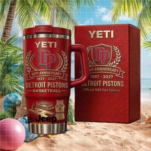 Detroit Pistons 90th Anniversary 1937 2027 Official NBA Fan Gift Stainless Steel Insulated Tumbler