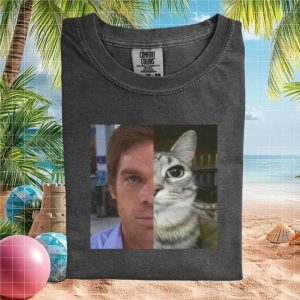 Dexter Morgan and Cat Split Face TV Series Horror Graphic T Shirt