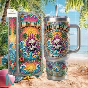 Dirty Heads Ocean Vibes Skull Octopus Reggae Rock Band Music Gift Stainless Steel Insulated Tumbler