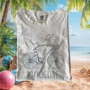 Doxycycline Dachshund Dog On Bicycle Pun T Shirt