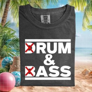 Drum and Bass Music Typography Minimalist Graphic T Shirt