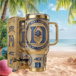 Duke Men's Basketball 2026 ACC Champions Blue Devils Gold Luxury Fan Gift Stainless Steel Insulated Tumbler