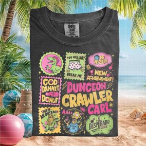 Dungeon Crawler Carl Funny Sticker Collage Novel Graphic T Shirt