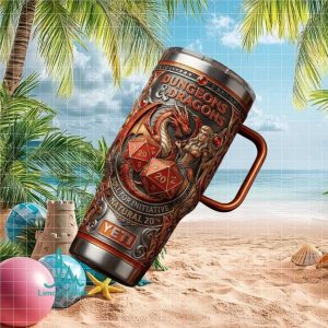 Dungeons and Dragons Natural 20 Roll For Initiative Fantasy RPG Gamer Gift Stainless Steel Insulated Tumbler
