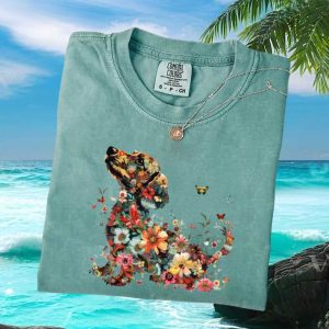 Floral Dachshund Wiener Dog Lover Spring Graphic T Shirt
