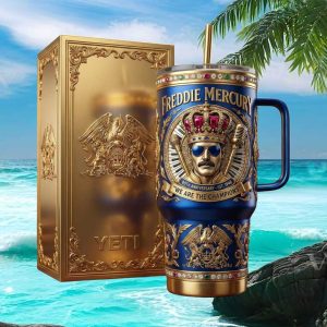 Freddie Mercury Queen 80th Anniversary We Are The Champions Retro Gift Stainless Steel Insulated Tumbler