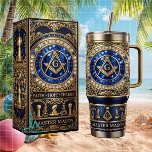 Freemason Master Mason Faith Hope Charity Square and Compasses Stainless Steel Insulated Tumbler